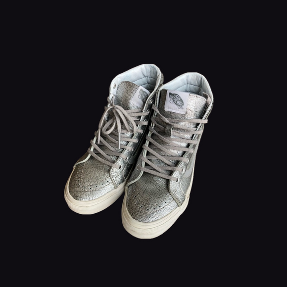 Rare Vans Silver Hightops - Picture 1 of 5